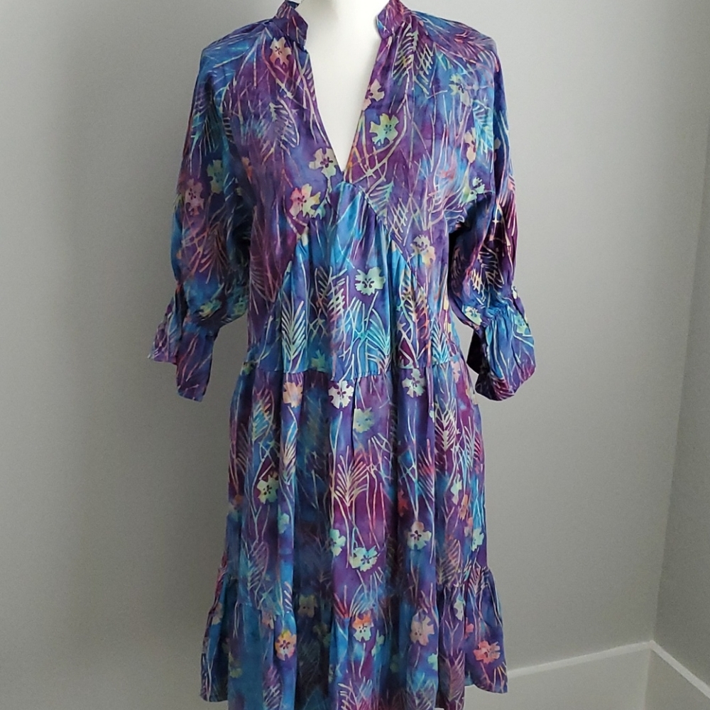 Go Fish NWT V-neck dress with ruffle sleeves